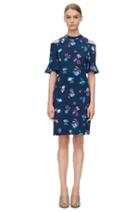 Rebecca Taylor Rebecca Taylor Short Sleeve Bellflower Print Dress 10 Navy Combo