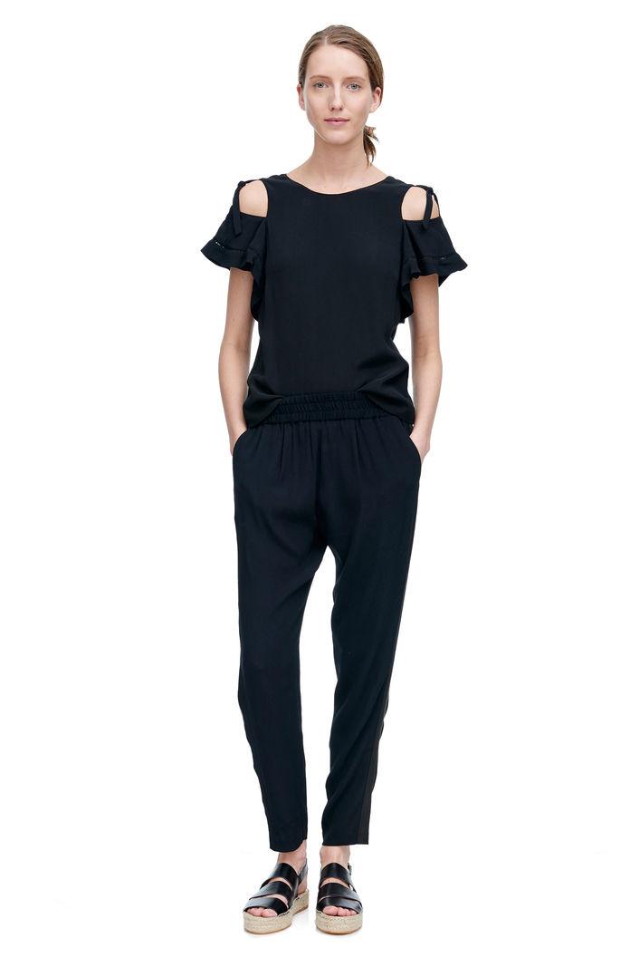 Rebecca Taylor Rebecca Taylor Open Shoulder Crepe Top 4 Black