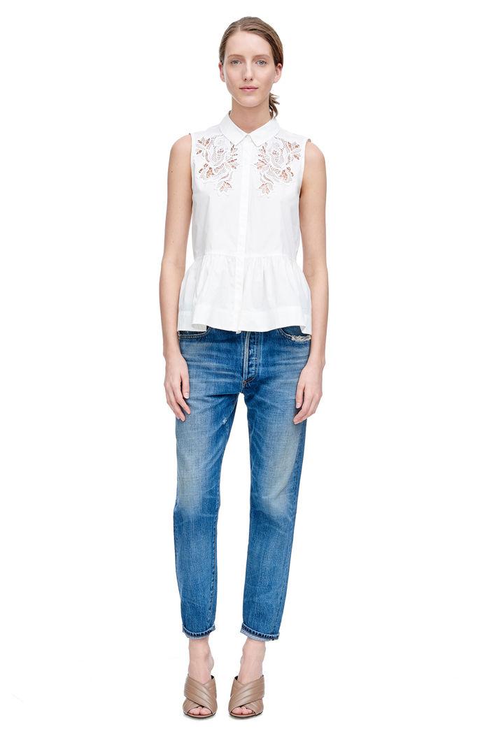 Rebecca Taylor Rebecca Taylor Sleeveless Medallion Lace Poplin Top 8 Snow