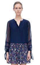 Rebecca Taylor Rebecca Taylor Silk Top With Tie Sleeves