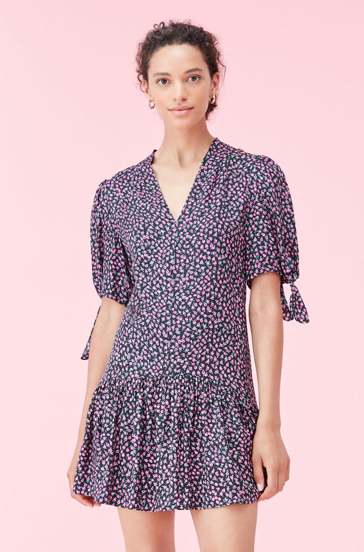 Rebecca Taylor Rebecca Taylor Wild Rose Silk Twill Dress
