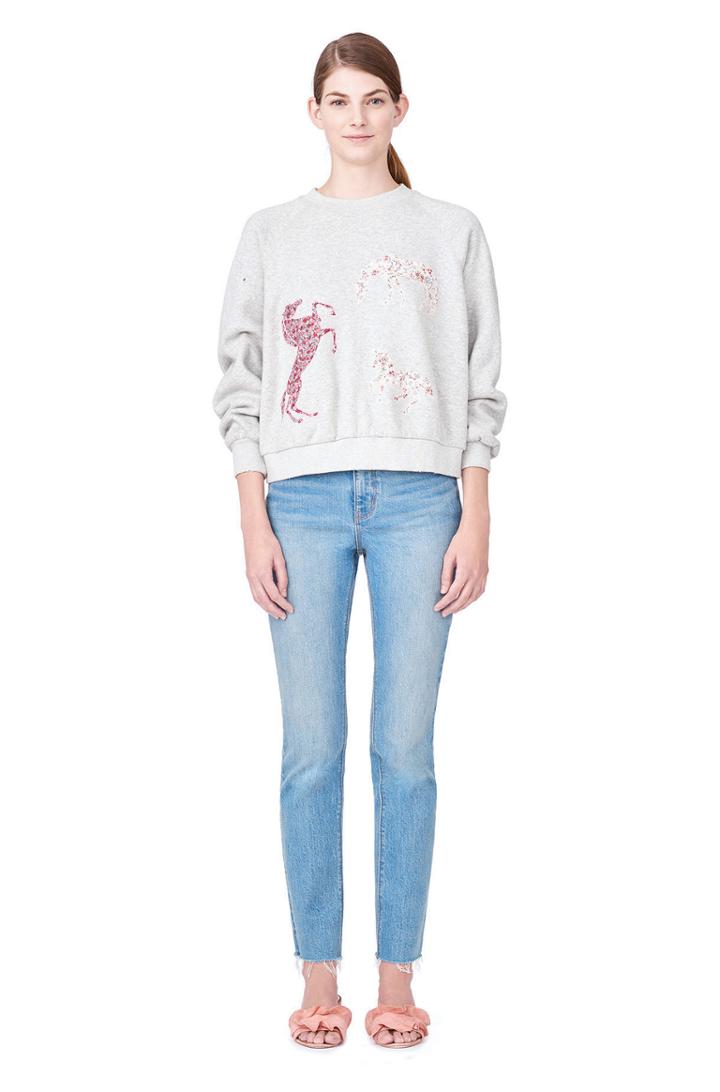 Rebecca Taylor La Vie Pony Appliqué Pullover