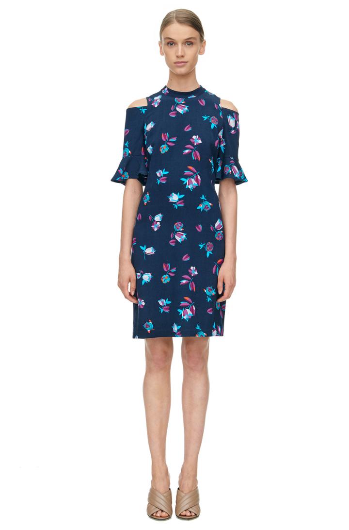 Rebecca Taylor Rebecca Taylor Short Sleeve Bellflower Print Dress 2 Navy Combo