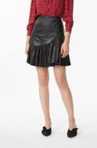 Rebecca Taylor Rebecca Taylor Vegan Leather Ruffle Skirt Black, Size 4