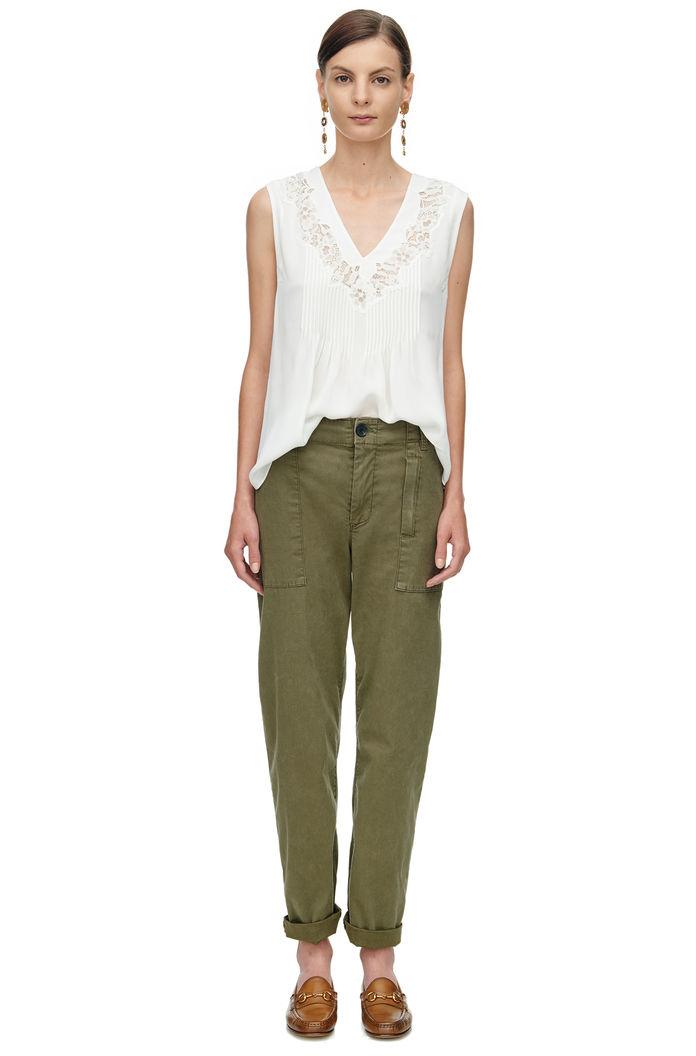 Rebecca Taylor Rebecca Taylor Sleeveless Silk And Lace Top 12 Chalk