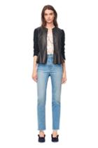 Rebecca Taylor Leather & Boucle Knit Jacket