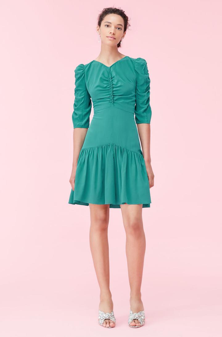 Rebecca Taylor Rebecca Taylor Silk Charmeuse Ruched Dress
