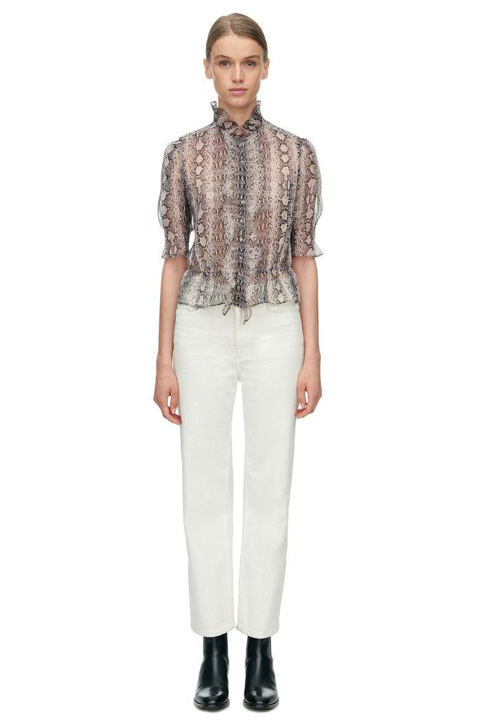 Rebecca Taylor Rebecca Taylor Short Sleeve Snake Print Top 12 Pink Champagne