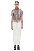Rebecca Taylor Rebecca Taylor Short Sleeve Snake Print Top 12 Pink Champagne