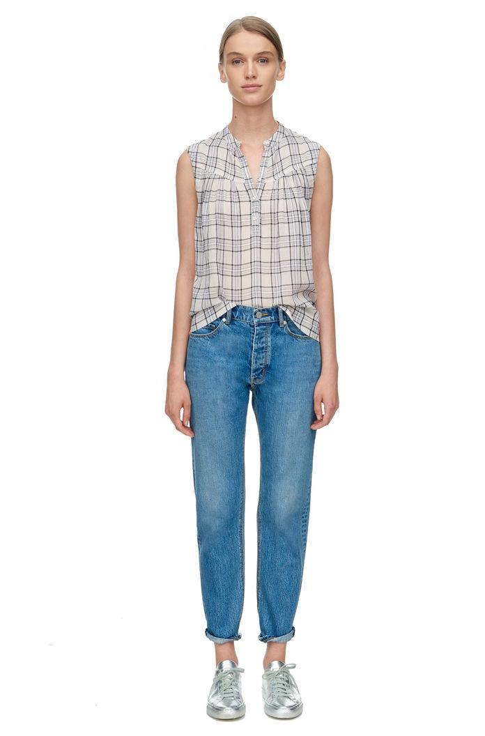 Rebecca Taylor Rebecca Taylor Sleeveless Yarn Dye Cotton Top 12 Chalk
