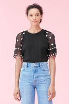 Rebecca Taylor Rebecca Taylor Dot Embroidered Jersey Top