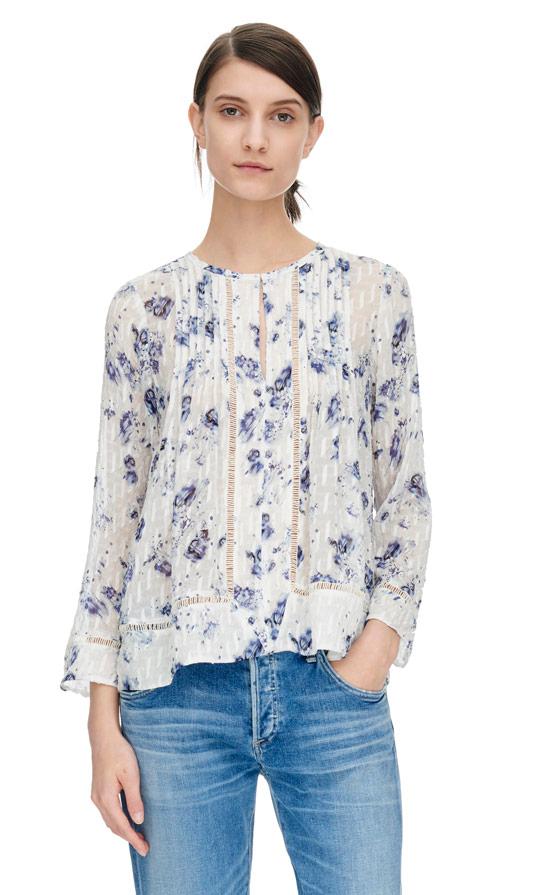 Rebecca Taylor Rebecca Taylor Long Sleeve Meteor Flower Top