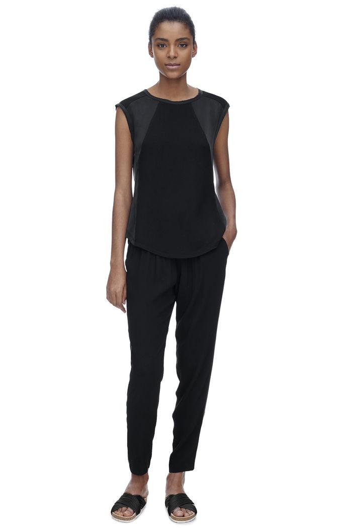 Rebecca Taylor Rebecca Taylor Sleeveless Terry Silk Top L Black