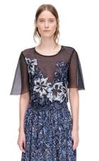 Rebecca Taylor Rebecca Taylor Short Sleeve Floral Embroidered Top