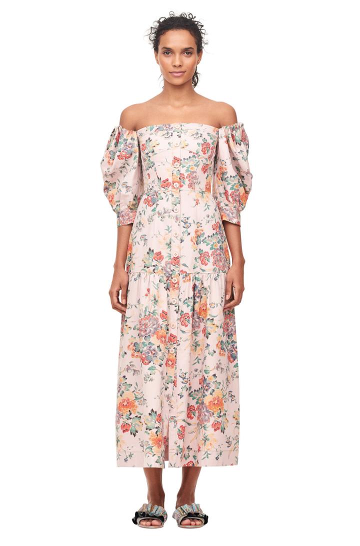 Rebecca Taylor Off-the-shoulder Marlena Floral Dress