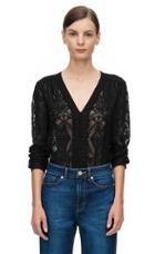 Rebecca Taylor Rebecca Taylor Long Sleeve Geo Embroidered Top