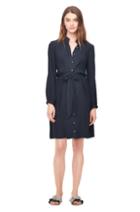 Rebecca Taylor Hammered Silk Tie Front Dress