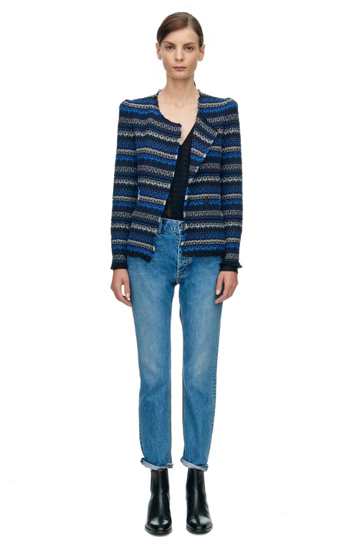 Rebecca Taylor Rebecca Taylor Variegated Tweed Jacket 12 Blue