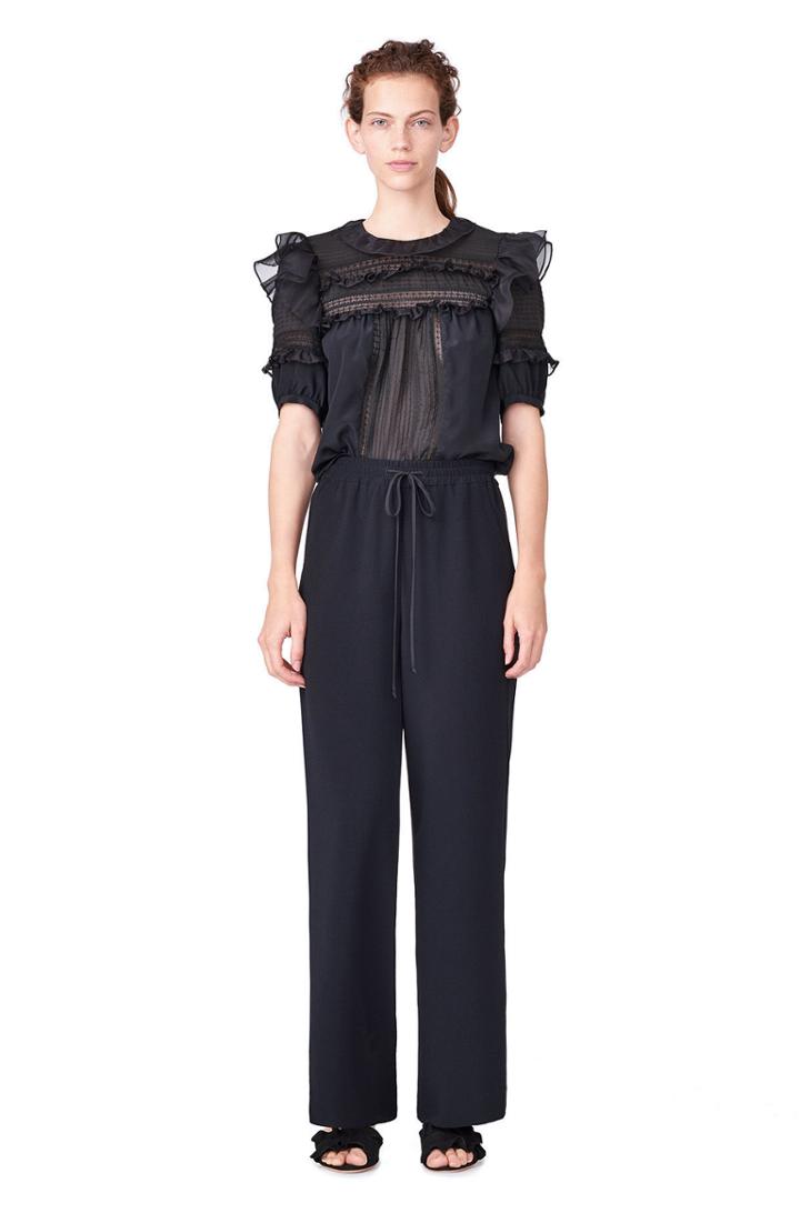 Rebecca Taylor Viscose Crepe Wide Leg Pant