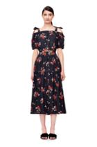 Rebecca Taylor Open Shoulder Marguerite Floral Poplin Top