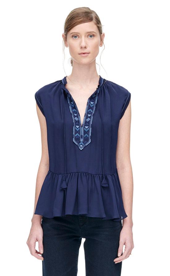 Rebecca Taylor Rebecca Taylor Sleeveless Navajo Embroidered Top
