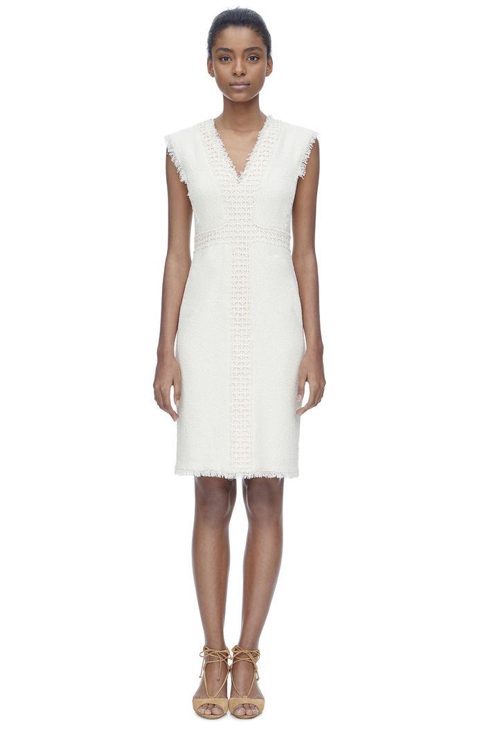 Rebecca Taylor Rebecca Taylor Sleeveless Stretch Tweed Dress 8 Cream