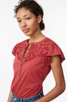 Rebecca Taylor La Vie Clean Jersey Tee With Eyelet