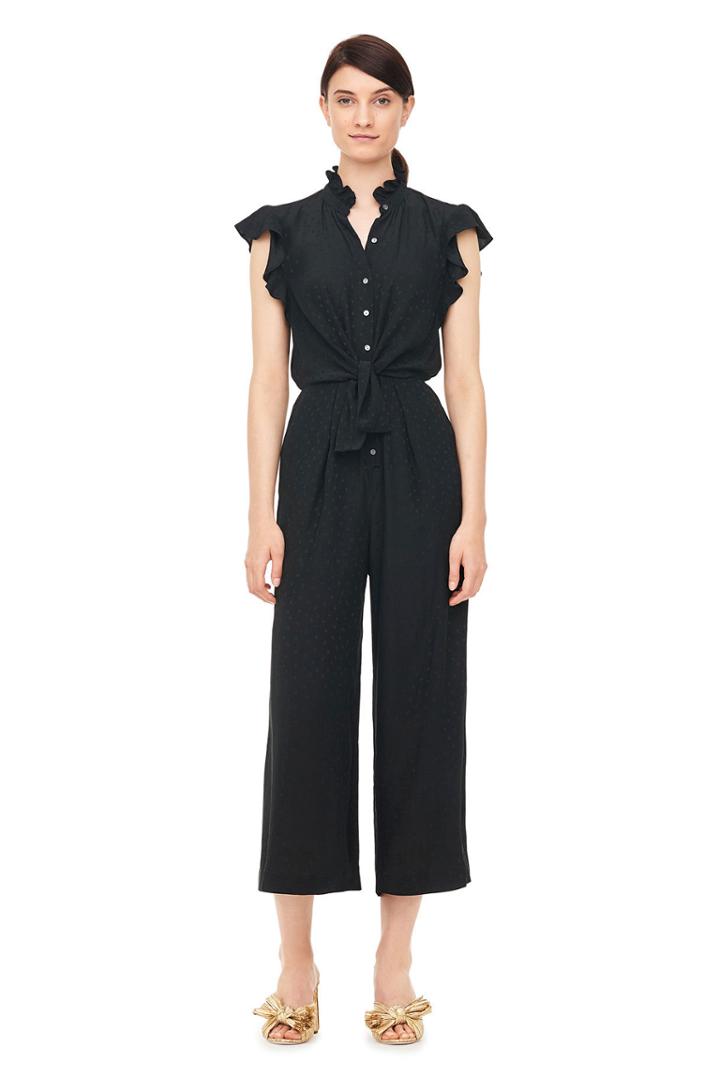 Rebecca Taylor Heart Jacquard Silk Jumpsuit