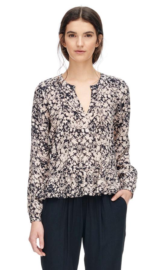 Rebecca Taylor Rebecca Taylor Long Sleeve Potpourri Paisley Ruffle Top