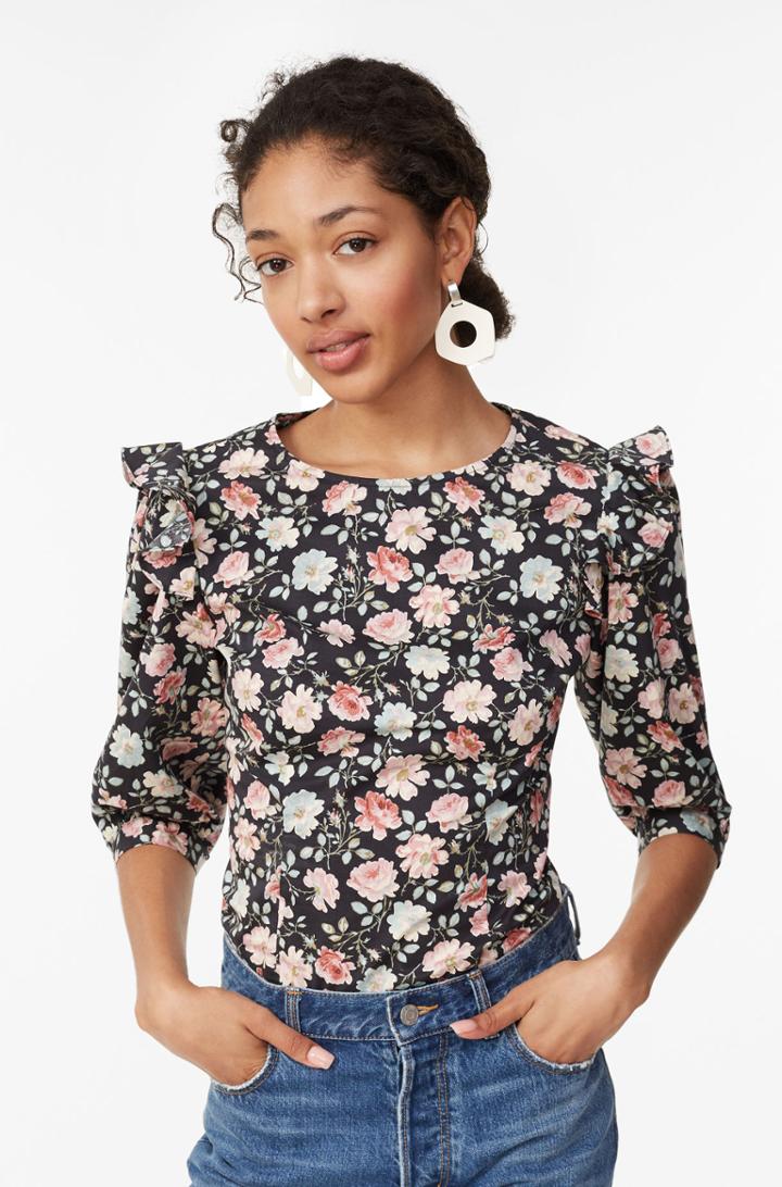 Rebecca Taylor La Vie Ariane Rose Poplin Top