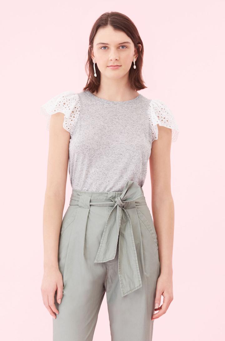 Rebecca Taylor Rebecca Taylor Livy Eyelet Jersey Top