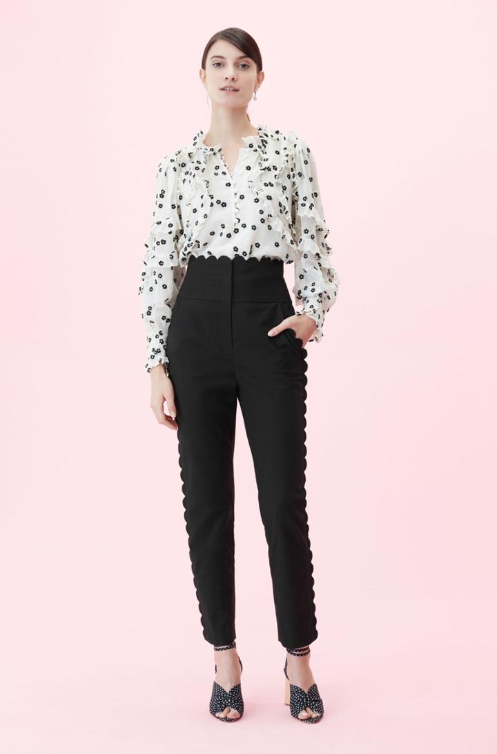 Rebecca Taylor Rebecca Taylor Scalloped Suiting Pant