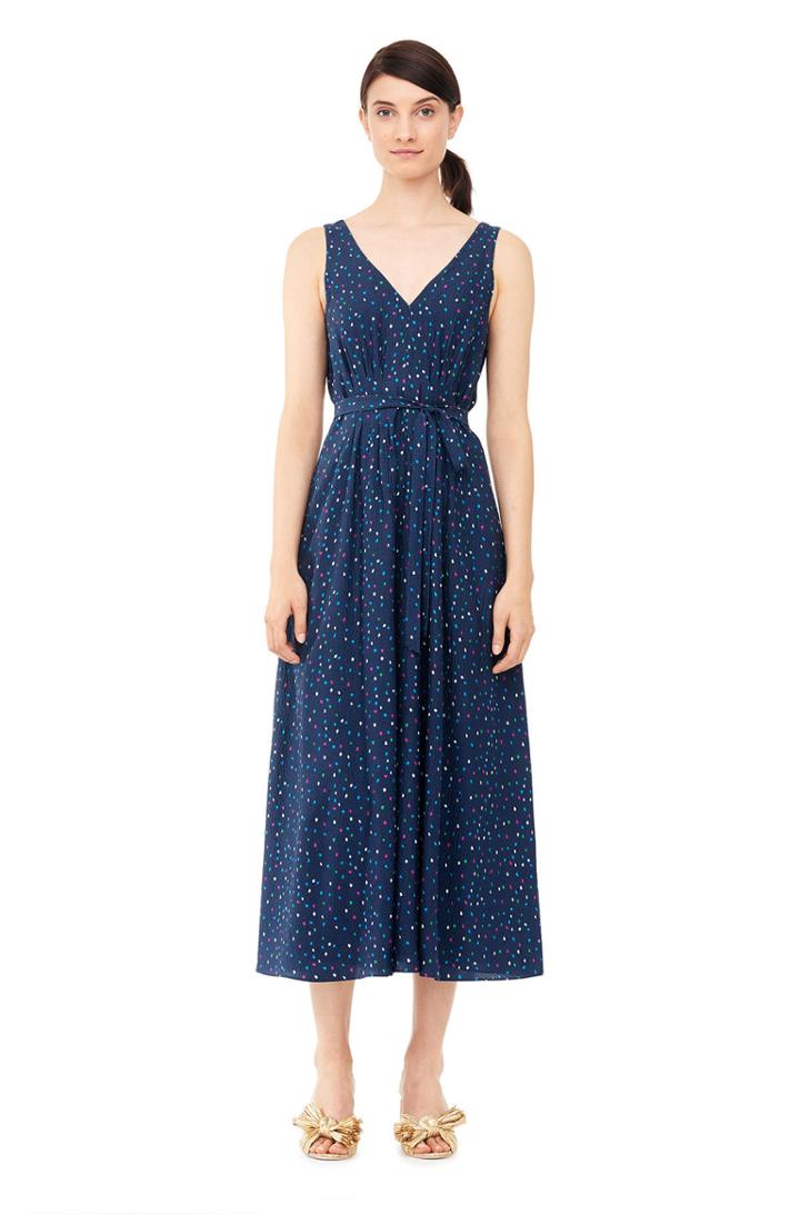Rebecca Taylor Speckled Dot Silk Midi Dress