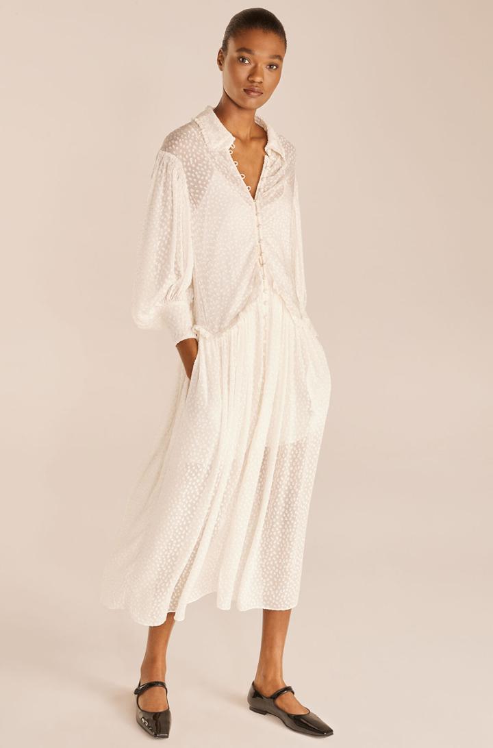Rebecca Taylor Rebecca Taylor Ruffle Front Shirtdress