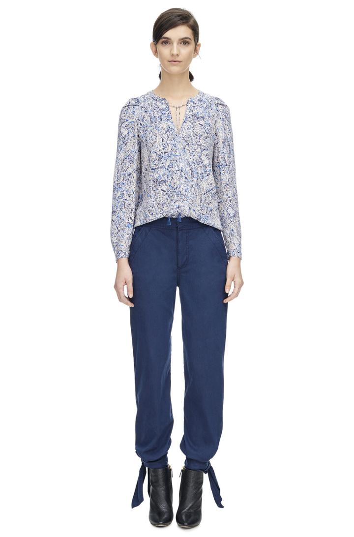 Rebecca Taylor Rebecca Taylor Twill Embroidered Pant 2 Navy