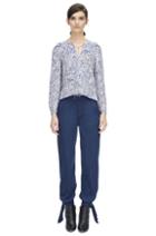 Rebecca Taylor Rebecca Taylor Twill Embroidered Pant 2 Navy