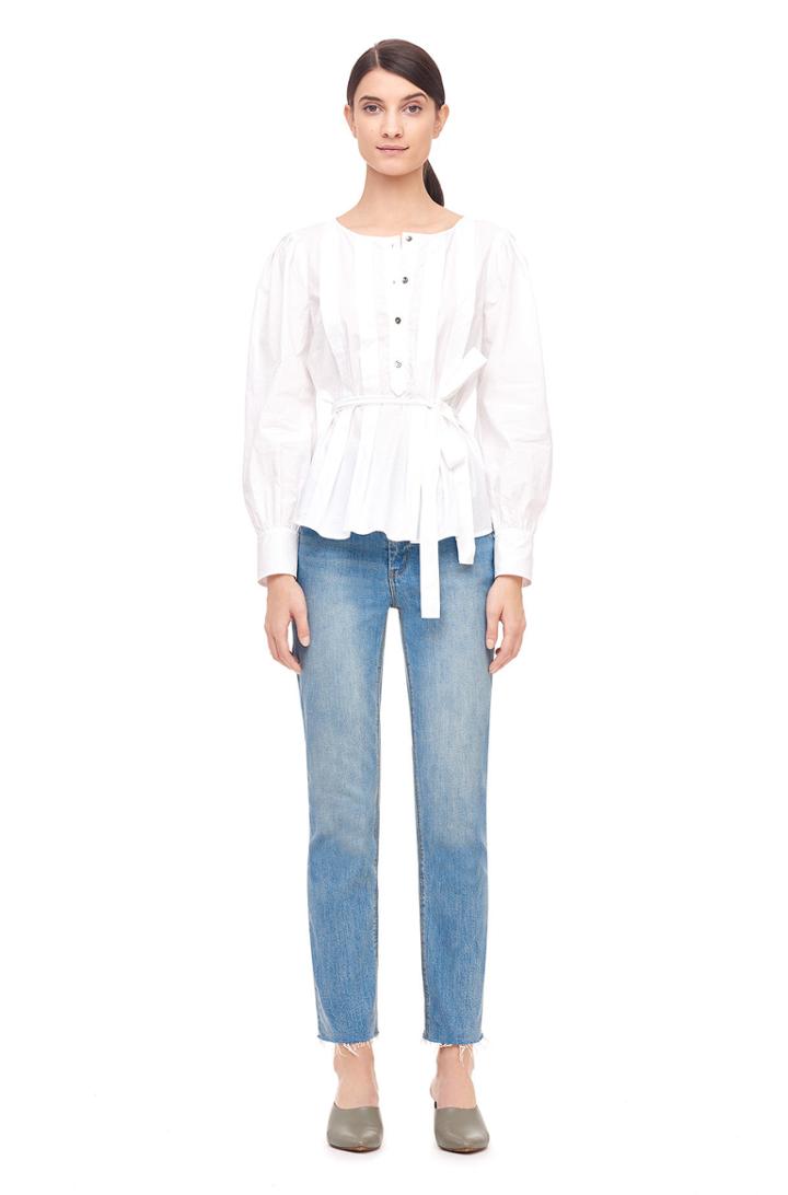 Rebecca Taylor La Vie Poplin Belted Top