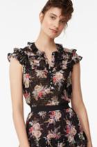 Rebecca Taylor Bouquet Floral Ruffle Top