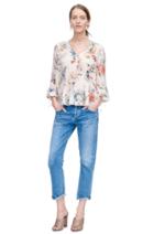 Rebecca Taylor Rebecca Taylor Long Sleeve Meadow Floral Top 0 Pink Combo