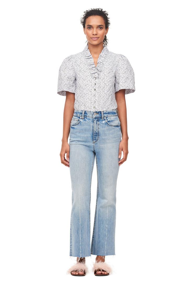 Rebecca Taylor La Vie Meadow Floral Poplin Top