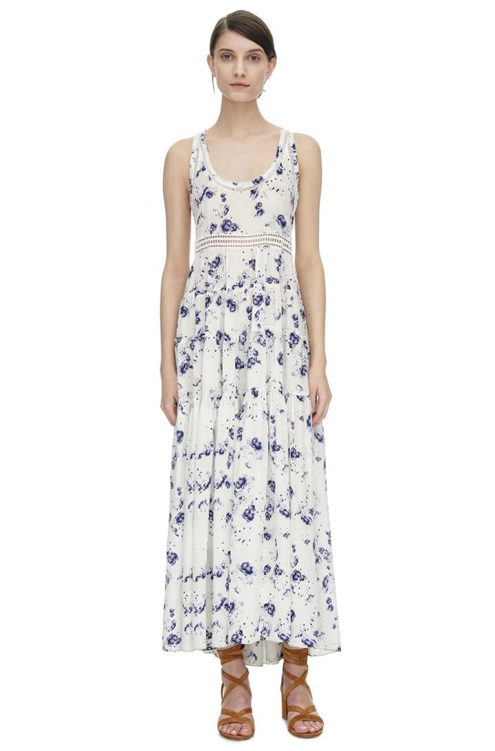 Rebecca Taylor Rebecca Taylor Sleeveless Meteor Maxi Dress 8 Indigo/sea Salt