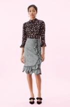 Rebecca Taylor Cheetah Satin Jacquard Top