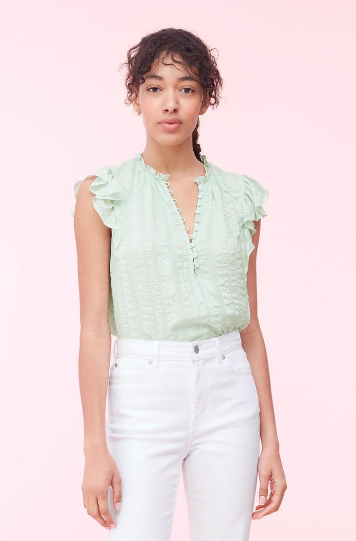 Rebecca Taylor Rebecca Taylor Silk Satin Stripe Top