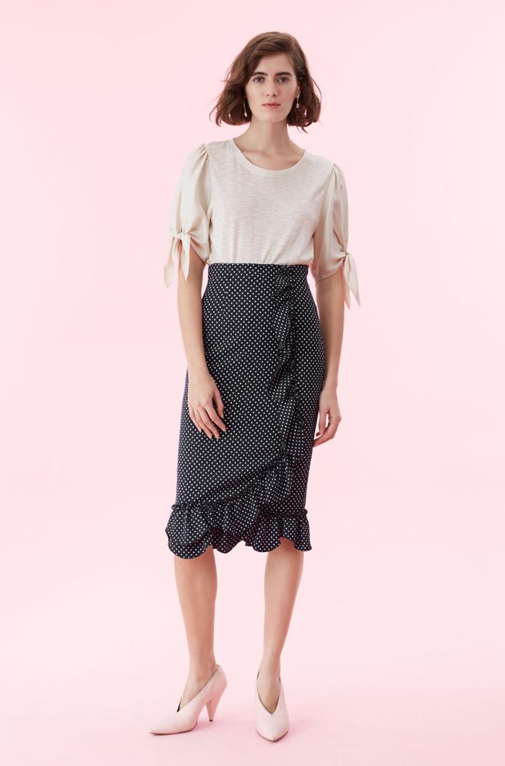 Rebecca Taylor Silk Twill & Jersey Top