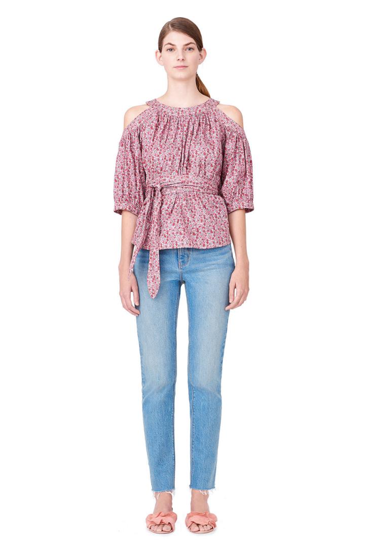 Rebecca Taylor La Vie Petite Rose Open Shoulder Top