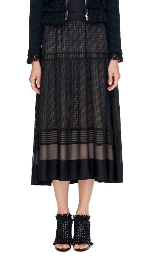 Rebecca Taylor Rebecca Taylor Diagonal Fil Coupe Skirt