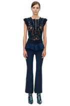Rebecca Taylor Rebecca Taylor Flare Suiting Pant 0 Navy