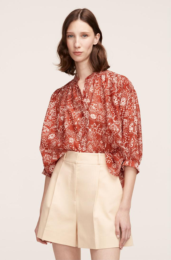 Rebecca Taylor Rebecca Taylor Labyrinth Long-sleeve Button-front Top