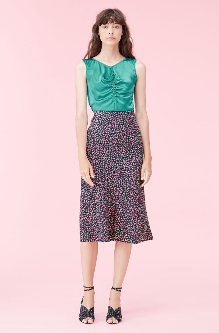Rebecca Taylor Rebecca Taylor Wild Rose Silk Twill Skirt