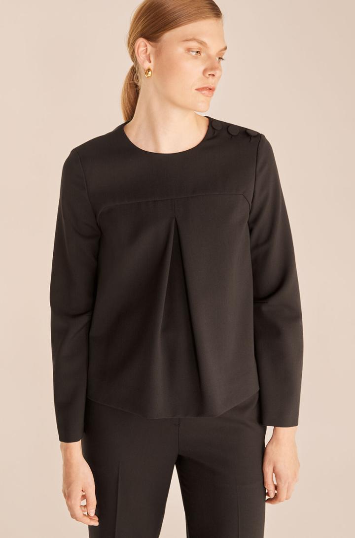 Rebecca Taylor Rebecca Taylor Pleated Front Blouse With Buttons